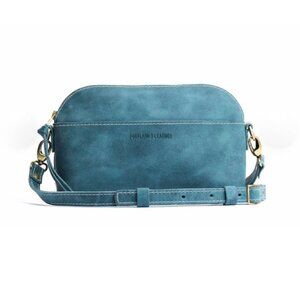 NWOT PORTLAND LEATHER Aqua Blue Classic Eclipse Crossbody Purse DISCONTINUED